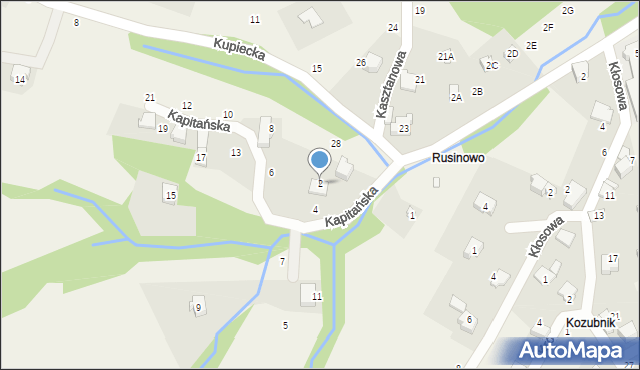 Porąbka, Kapitańska, 2, mapa Porąbka