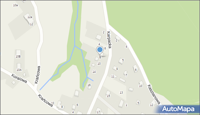 Porąbka, Karpacka, 8, mapa Porąbka