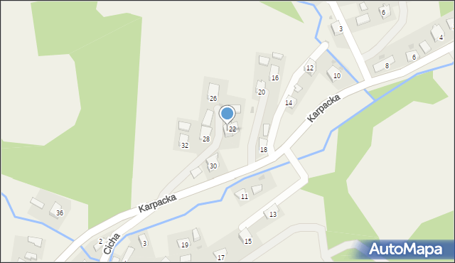 Poraż, Karpacka, 24, mapa Poraż