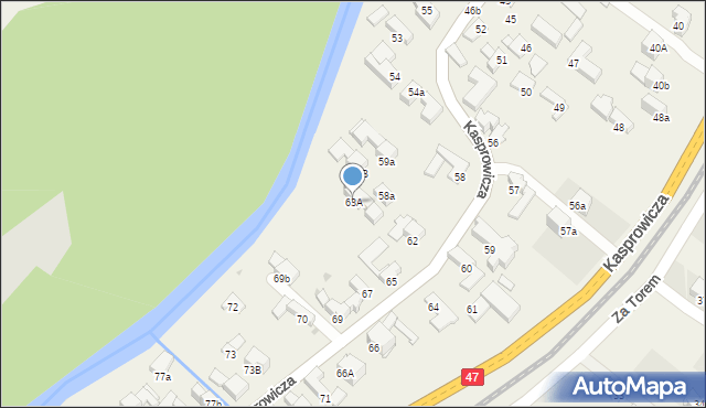 Poronin, Kasprowicza Jana, 63A, mapa Poronin