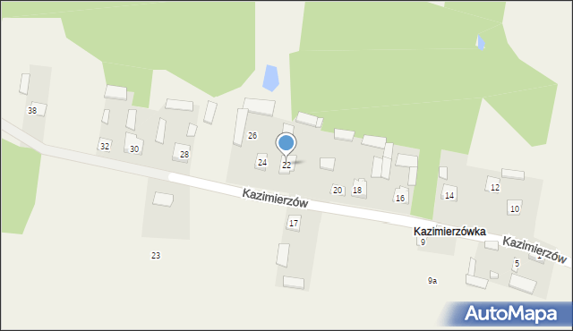 Postoliska, Kazimierzów, 22, mapa Postoliska