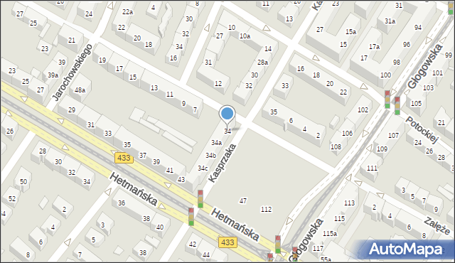 Poznań, Kasprzaka Marcina, 34, mapa Poznania