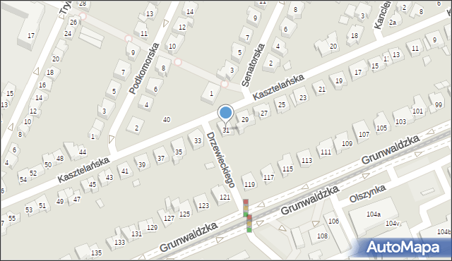 Poznań, Kasztelańska, 31, mapa Poznania