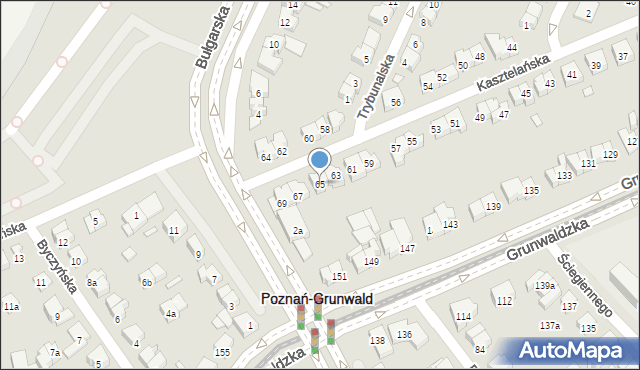 Poznań, Kasztelańska, 65, mapa Poznania