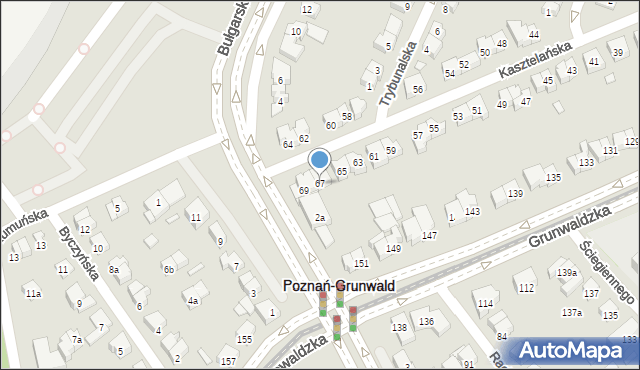 Poznań, Kasztelańska, 67, mapa Poznania