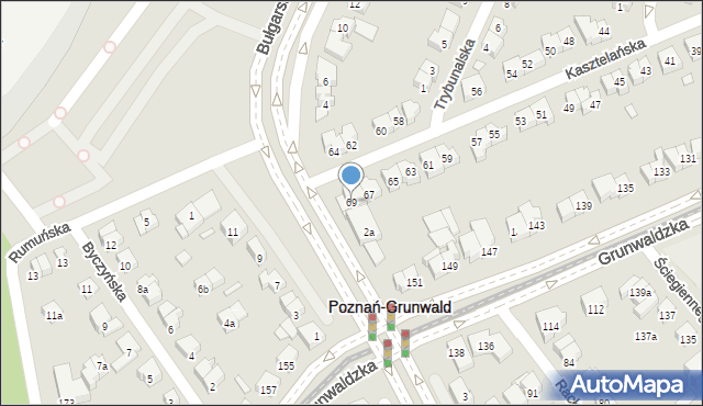 Poznań, Kasztelańska, 69, mapa Poznania