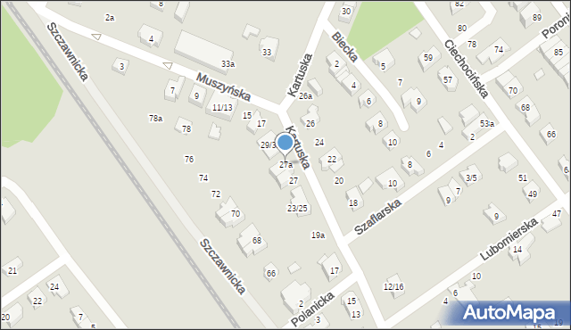 Poznań, Kartuska, 27a, mapa Poznania