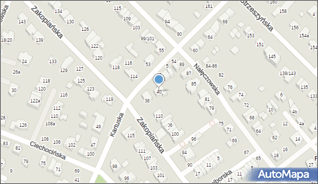 Poznań, Kartuska, 40, mapa Poznania