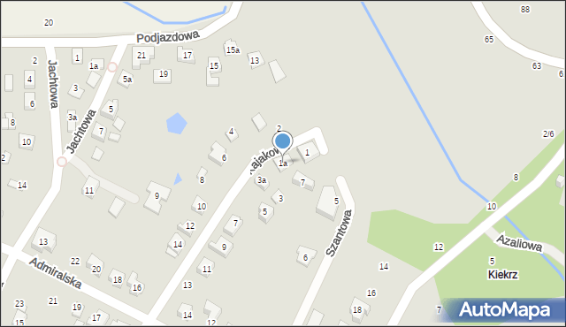 Poznań, Kajakowa, 1a, mapa Poznania