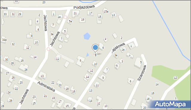 Poznań, Kajakowa, 8, mapa Poznania