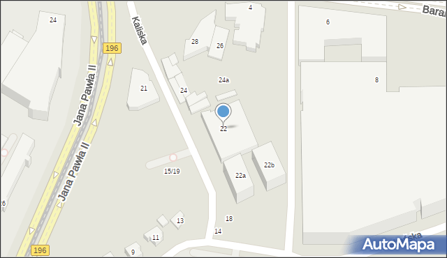 Poznań, Kaliska, 22, mapa Poznania