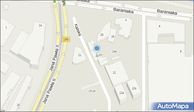 Poznań, Kaliska, 24, mapa Poznania