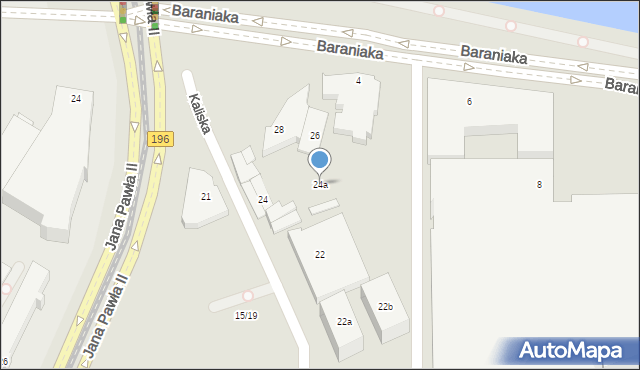 Poznań, Kaliska, 24a, mapa Poznania