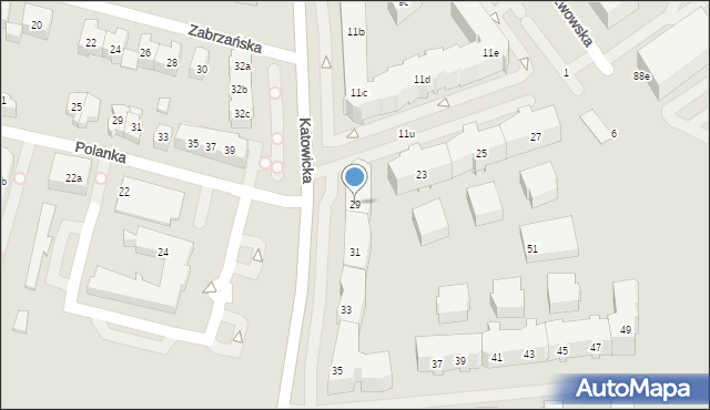 Poznań, Katowicka, 29, mapa Poznania