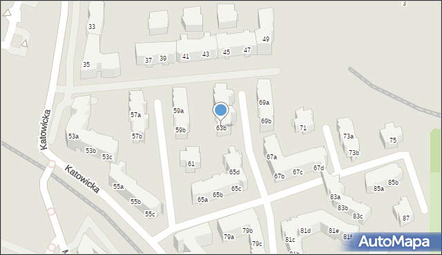 Poznań, Katowicka, 63b, mapa Poznania