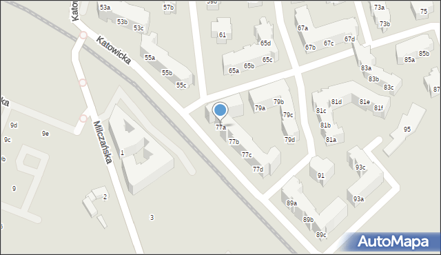 Poznań, Katowicka, 77a, mapa Poznania