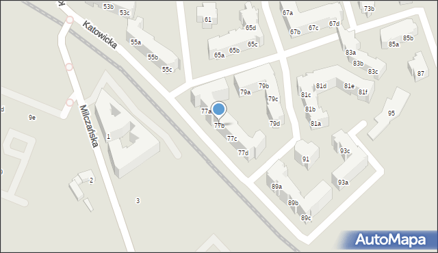 Poznań, Katowicka, 77b, mapa Poznania