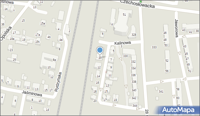 Poznań, Kalinowa, 10, mapa Poznania