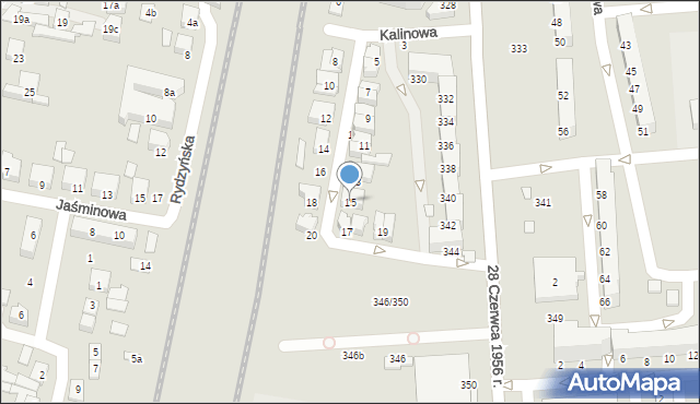 Poznań, Kalinowa, 15, mapa Poznania