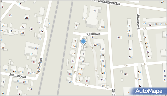 Poznań, Kalinowa, 7, mapa Poznania