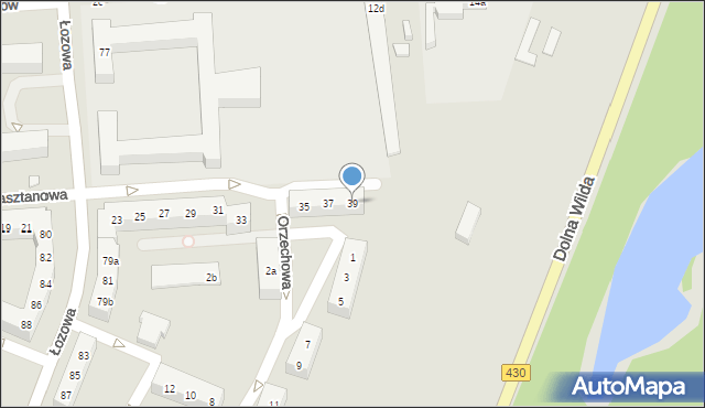 Poznań, Kasztanowa, 39, mapa Poznania