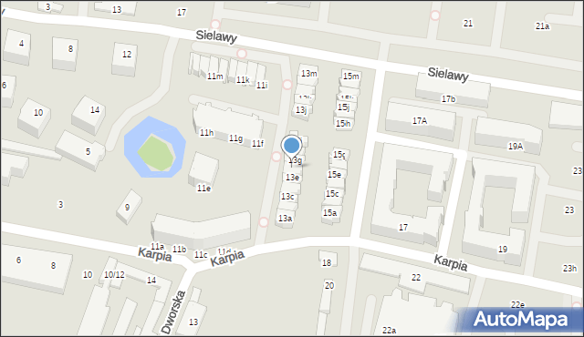 Poznań, Karpia, 13f, mapa Poznania