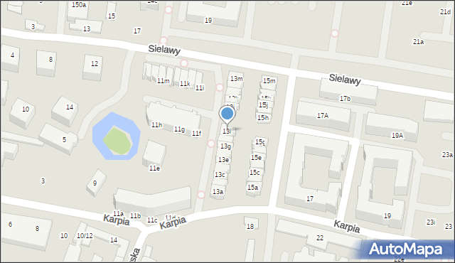 Poznań, Karpia, 13i, mapa Poznania