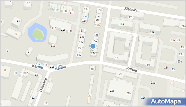 Poznań, Karpia, 15a, mapa Poznania