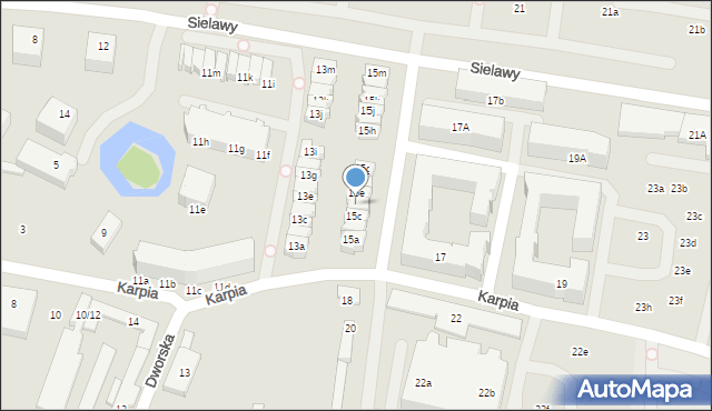 Poznań, Karpia, 15d, mapa Poznania