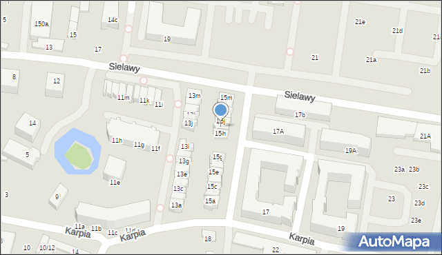 Poznań, Karpia, 15i, mapa Poznania