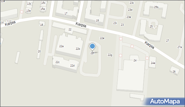 Poznań, Karpia, 22f, mapa Poznania