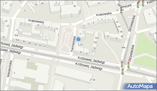 Poznań, Karmelicka, 1, mapa Poznania