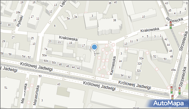 Poznań, Karmelicka, 2, mapa Poznania