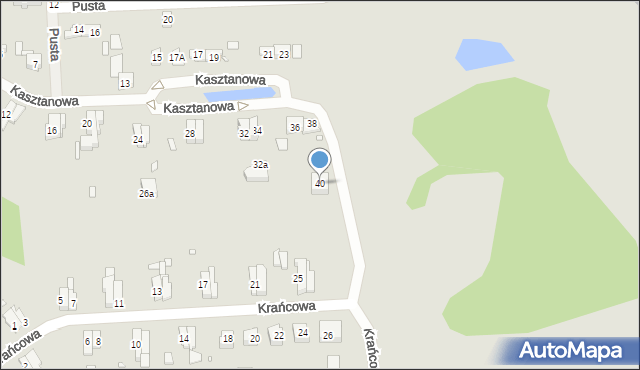 Prabuty, Kasztanowa, 40, mapa Prabuty