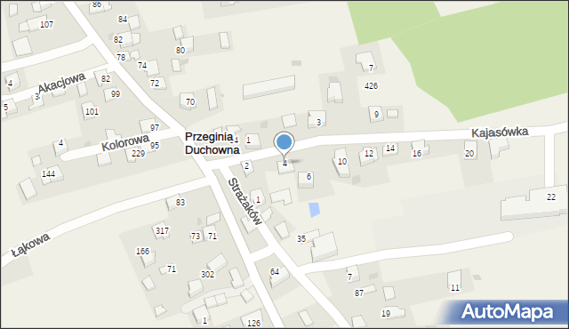 Przeginia Duchowna, Kajasówka, 4, mapa Przeginia Duchowna