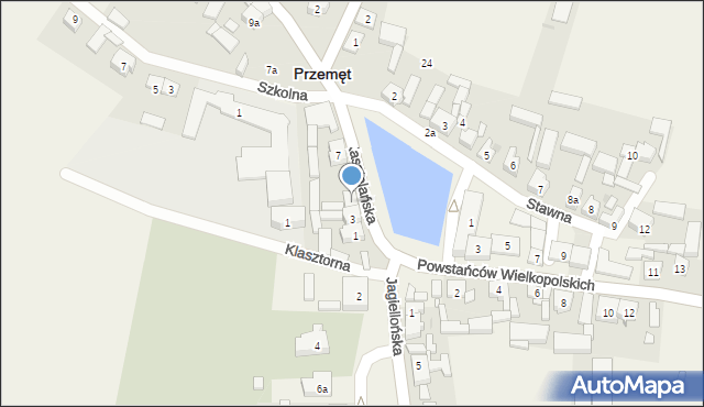 Przemęt, Kasztelańska, 5, mapa Przemęt