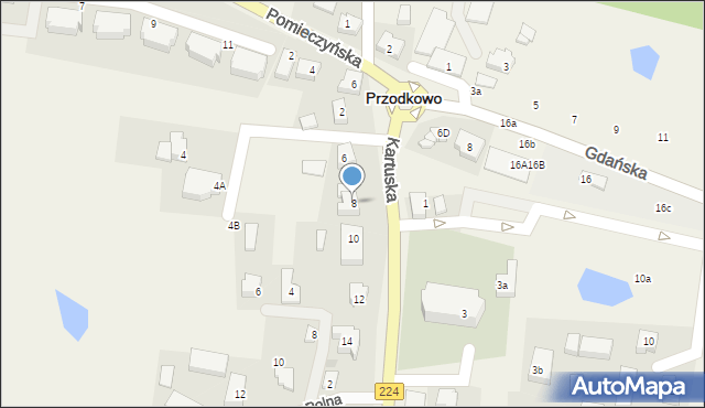 Przodkowo, Kartuska, 8, mapa Przodkowo