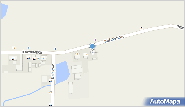 Przybroda, Kaźmierska, 1, mapa Przybroda