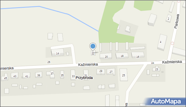 Przybroda, Kaźmierska, 12, mapa Przybroda