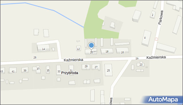 Przybroda, Kaźmierska, 20, mapa Przybroda