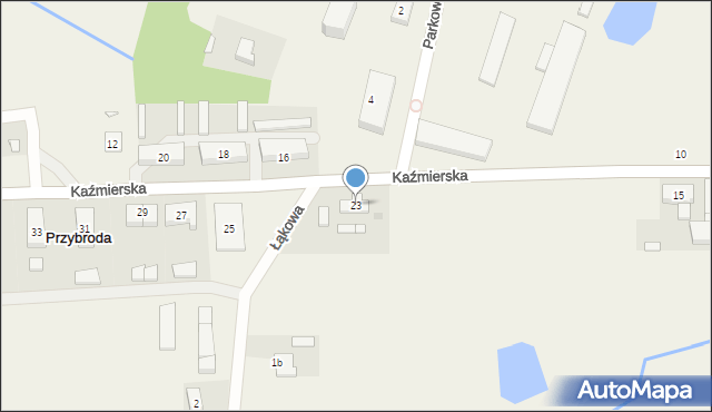 Przybroda, Kaźmierska, 23, mapa Przybroda