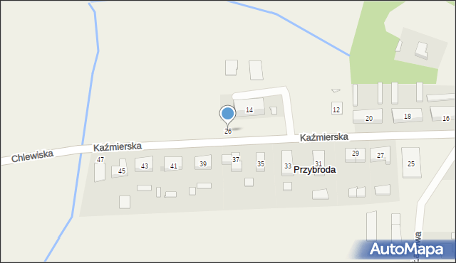 Przybroda, Kaźmierska, 26, mapa Przybroda