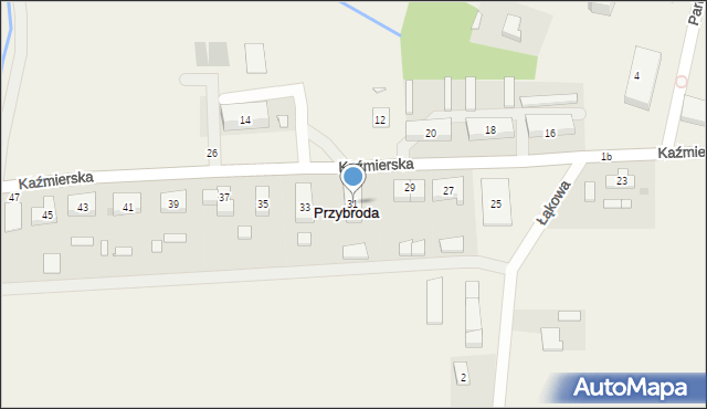 Przybroda, Kaźmierska, 31, mapa Przybroda