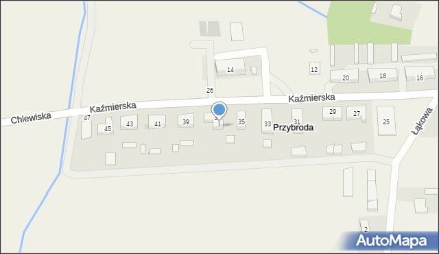 Przybroda, Kaźmierska, 37/2, mapa Przybroda