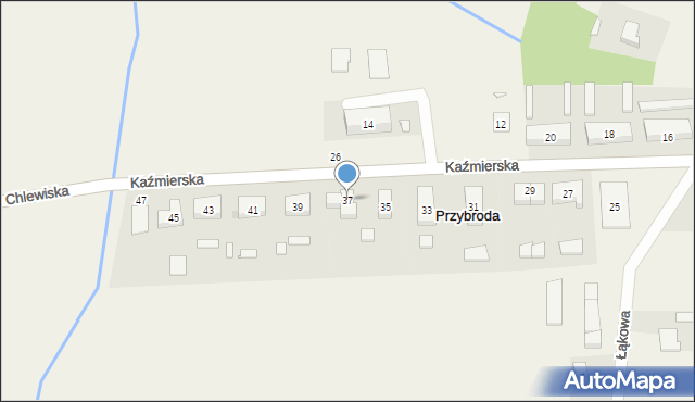 Przybroda, Kaźmierska, 37, mapa Przybroda