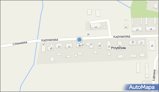 Przybroda, Kaźmierska, 39, mapa Przybroda