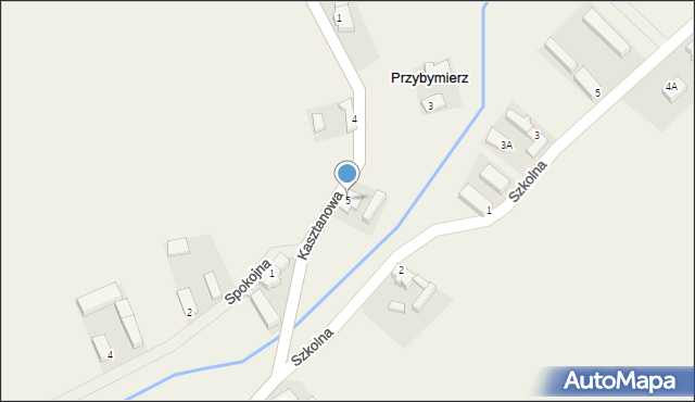 Przybymierz, Kasztanowa, 5, mapa Przybymierz