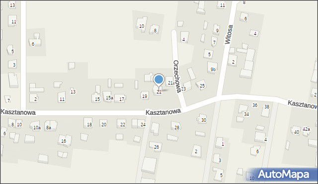 Przygodzice, Kasztanowa, 21, mapa Przygodzice