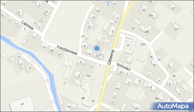 Psary, Kasztanowa, 4, mapa Psary