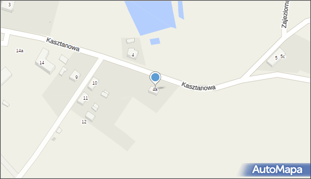 Pszczew, Kasztanowa, 4a, mapa Pszczew